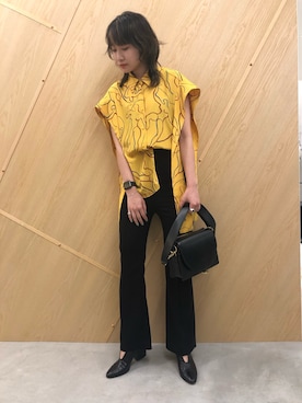 「mame（マメ）のアイテム（パンツ）」を使った、KANNOさん（レディース・162cm）の春コーディネート