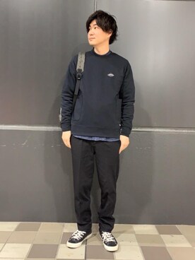 「USAコットン」｜「アイテム（スウェット）」を使った、w4v47fvさん（メンズ・175cm）の春コーディネート