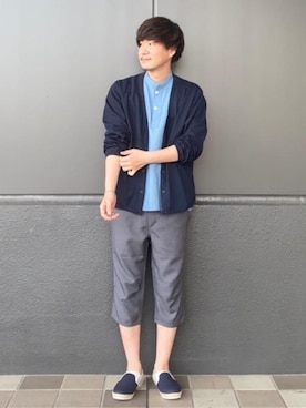 「機能性素材」｜「アイテム（スリッポン）」を使った、w4v47fvさん（メンズ・175cm）の春コーディネート
