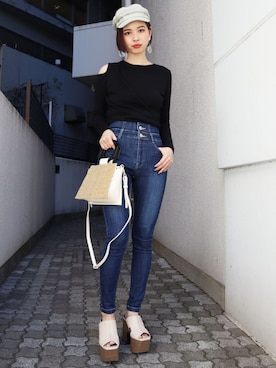 永田沙織(EMODA)さん(レディース・163cm)の春コーディネート