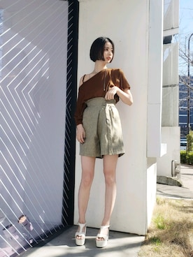 永田沙織(EMODA)さん(レディース・163cm)の春コーディネート