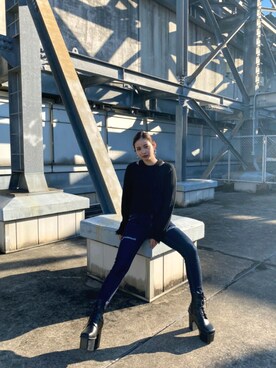 永田沙織(EMODA)さん(レディース・163cm)の冬コーディネート