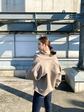 「EMODA（エモダ）のアイテム（ムートンコート）」を使った、永田沙織(EMODA)さん（レディース・163cm）の冬コーディネート