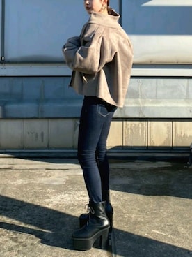 永田沙織(EMODA)さん(レディース・163cm)の冬コーディネート