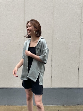 「EMODA（エモダ）のアイテム（ピアス（両耳用））」を使った、永田沙織(EMODA)さん（レディース・163cm）の春コーディネート