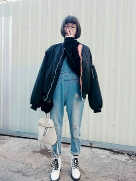 「planet（planet）のアイテム（バッグ）」を使った、zhenさん（レディース・154cm）の冬コーディネート