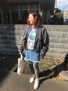 「アイテム（ブルゾン）」を使った、コンちゃんさん（レディース・158cm・30代）の冬コーディネート