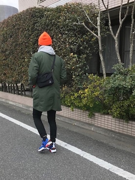 「united arrows」｜「アイテム（ステンカラーコート）」を使った、ぽんさん（メンズ・177cm）の冬コーディネート