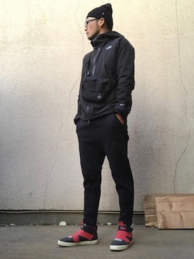 「PUMA」｜「アイテム（マウンテンパーカー）」を使った、ぽんさん（メンズ・177cm）の冬コーディネート