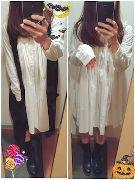「wearhalloween2017」｜「アイテム（シャツワンピース）」を使った、lunayumiさん（レディース・161cm）の秋コーディネート