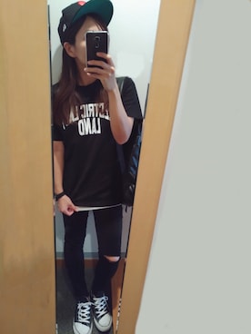 「TOMMY（トミー）のアイテム（キャップ）」を使った、lunayumiさん（レディース・161cm）の夏コーディネート