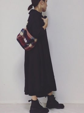 「JEANASIS（ジーナシス）のアイテム（シャツワンピース）」を使った、lunayumiさん（レディース・161cm）の秋コーディネート