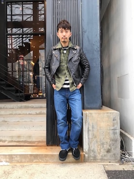 「切りっぱなし」｜HIDEさん（メンズ・172cm）の秋コーディネート