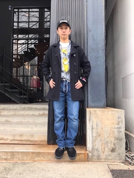「切りっぱなし」｜「アイテム（キャップ）」を使った、HIDEさん（メンズ・172cm）の秋コーディネート
