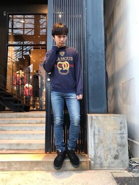 HYS HANDCUFF ジャカードプルオーバーを使ったショップスタッフの