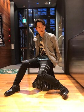 「UK」｜「アイテム（ブルゾン）」を使った、HIDEさん（メンズ・172cm）の冬コーディネート