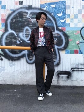 「花見」｜「アイテム（ブルゾン）」を使った、HIDEさん（メンズ・172cm）の春コーディネート