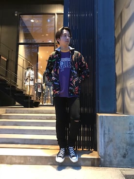 「日焼け対策」｜「アイテム（スウェット）」を使った、HIDEさん（メンズ・172cm）の春コーディネート