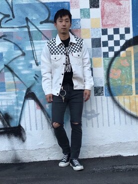 「切りっぱなし」｜HIDEさん（メンズ・172cm）の春コーディネート