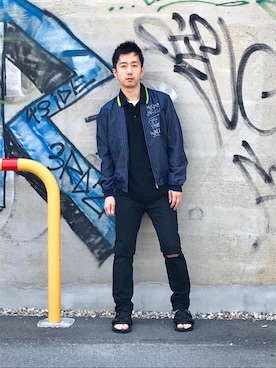 「hystericglamour」｜「アイテム（ブルゾン）」を使った、HIDEさん（メンズ・172cm）の夏コーディネート