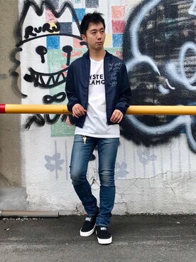 「hystericglamour」｜「アイテム（ブルゾン）」を使った、HIDEさん（メンズ・172cm）の夏コーディネート