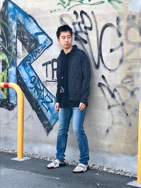 「hystericglamour」｜「アイテム（ブルゾン）」を使った、HIDEさん（メンズ・172cm）の夏コーディネート