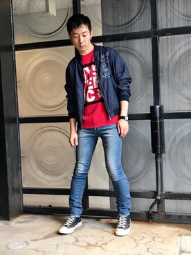 「hystericglamour」｜「アイテム（ブルゾン）」を使った、HIDEさん（メンズ・172cm）の夏コーディネート