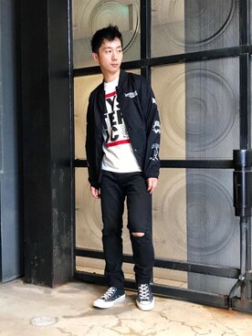 「hystericglamour」｜「アイテム（ブルゾン）」を使った、HIDEさん（メンズ・172cm）の夏コーディネート