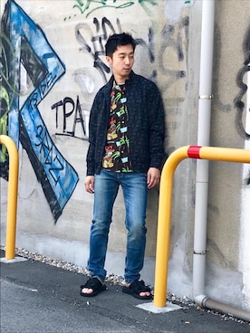 「hystericglamour」｜「アイテム（ブルゾン）」を使った、HIDEさん（メンズ・172cm）の夏コーディネート