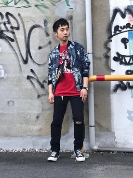 「hystericglamour」｜「アイテム（ブルゾン）」を使った、HIDEさん（メンズ・172cm）の夏コーディネート