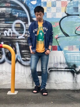 「hystericglamour」｜「アイテム（ブルゾン）」を使った、HIDEさん（メンズ・172cm）の夏コーディネート