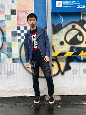「hystericglamour」｜「アイテム（ブルゾン）」を使った、HIDEさん（メンズ・172cm）の夏コーディネート