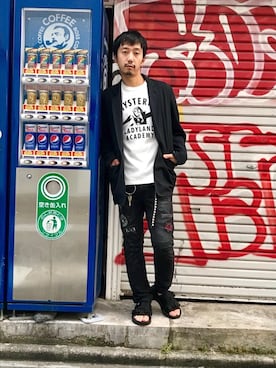 「スタッズベルト」｜「アイテム（ジャケット/アウター）」を使った、HIDEさん（メンズ・172cm）の夏コーディネート