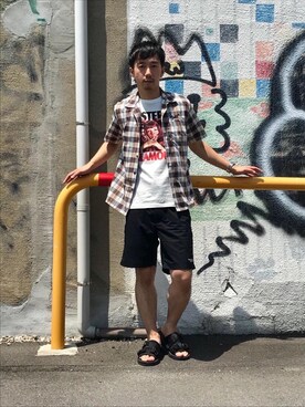 「MEDICOMTOY」｜HIDEさん（メンズ・172cm）の夏コーディネート