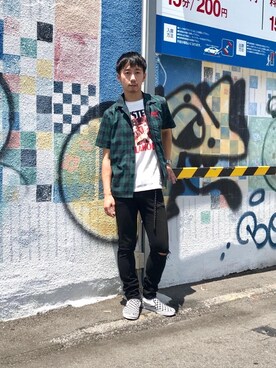 「MEDICOMTOY」｜HIDEさん（メンズ・172cm）の夏コーディネート