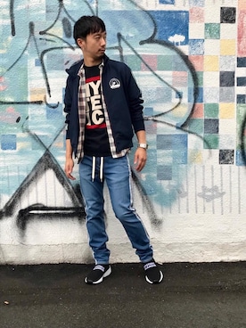 「hystericglamour」｜「アイテム（ブルゾン）」を使った、HIDEさん（メンズ・172cm）の夏コーディネート