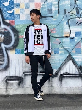 「hystericglamour」｜「アイテム（ブルゾン）」を使った、HIDEさん（メンズ・172cm）の夏コーディネート