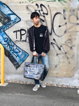 「hystericglamour」｜「アイテム（ブルゾン）」を使った、HIDEさん（メンズ・172cm）の夏コーディネート