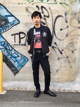 「hystericglamour」｜「アイテム（ブルゾン）」を使った、HIDEさん（メンズ・172cm）の夏コーディネート