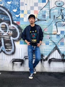 「hystericglamour」｜「アイテム（ブルゾン）」を使った、HIDEさん（メンズ・172cm）の夏コーディネート