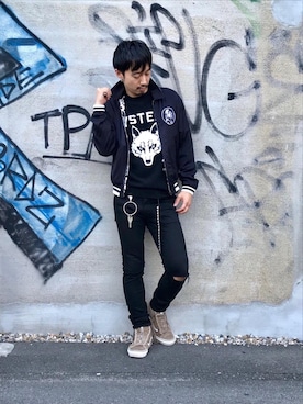 「hystericglamour」｜「アイテム（ブルゾン）」を使った、HIDEさん（メンズ・172cm）の夏コーディネート