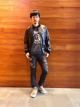 「hystericglamour」｜「アイテム（ブルゾン）」を使った、HIDEさん（メンズ・172cm）の秋コーディネート