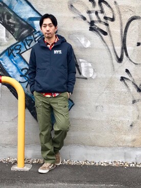 「ウエスタンシャツ」｜「アイテム（ブルゾン）」を使った、HIDEさん（メンズ・172cm）の秋コーディネート
