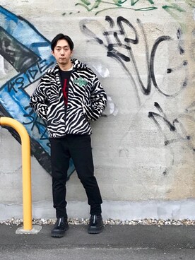 「ロゴニット」｜「アイテム（ジャケット/アウター）」を使った、HIDEさん（メンズ・172cm）の秋コーディネート