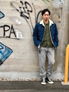 「ランチコート」｜「アイテム（デニムジャケット）」を使った、HIDEさん（メンズ・172cm）の秋コーディネート