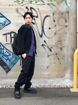 「ポーター」｜「アイテム（その他アウター）」を使った、HIDEさん（メンズ・172cm）の秋コーディネート