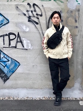「ポーター」｜「アイテム（ブルゾン）」を使った、HIDEさん（メンズ・172cm）の秋コーディネート