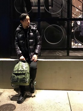 「ポーター」｜「アイテム（ダウンジャケット/コート）」を使った、HIDEさん（メンズ・172cm）の秋コーディネート