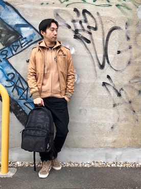 「ポーター」｜「アイテム（ブルゾン）」を使った、HIDEさん（メンズ・172cm）の秋コーディネート