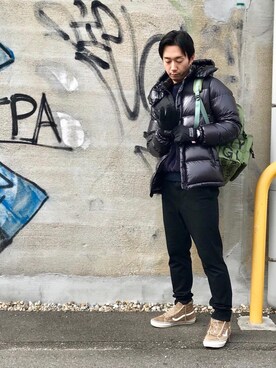 「ポーター」｜「アイテム（ダウンジャケット/コート）」を使った、HIDEさん（メンズ・172cm）の秋コーディネート